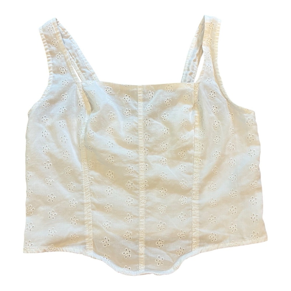 Hollister‎ Smocked Cropped Top Floral Strechy Size Medium Boho
